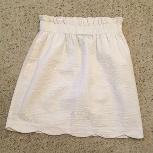 Lauren James White Scallop Seersucker Skirt